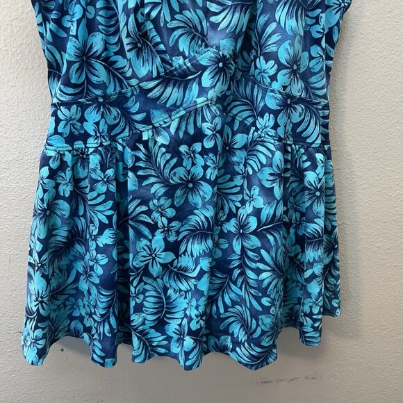 Maxine of Hollywood Floral Swim Dress One Piece Swimsuit Size 26W Vintage - Picture 3 of 8